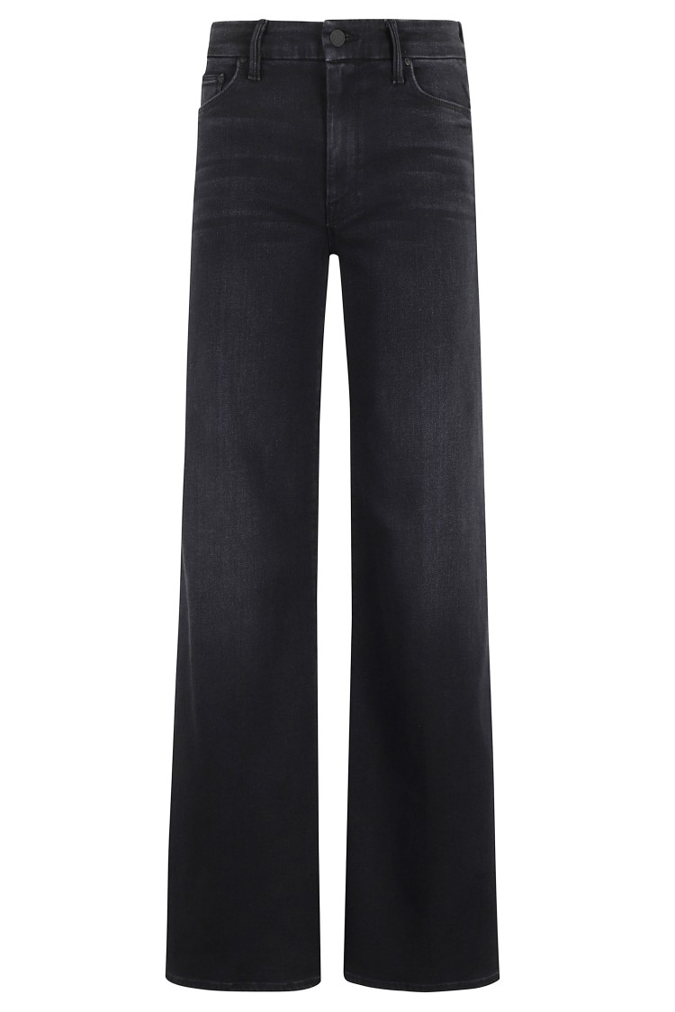 Mother The Hustler Roller Sneak Jeans In Black