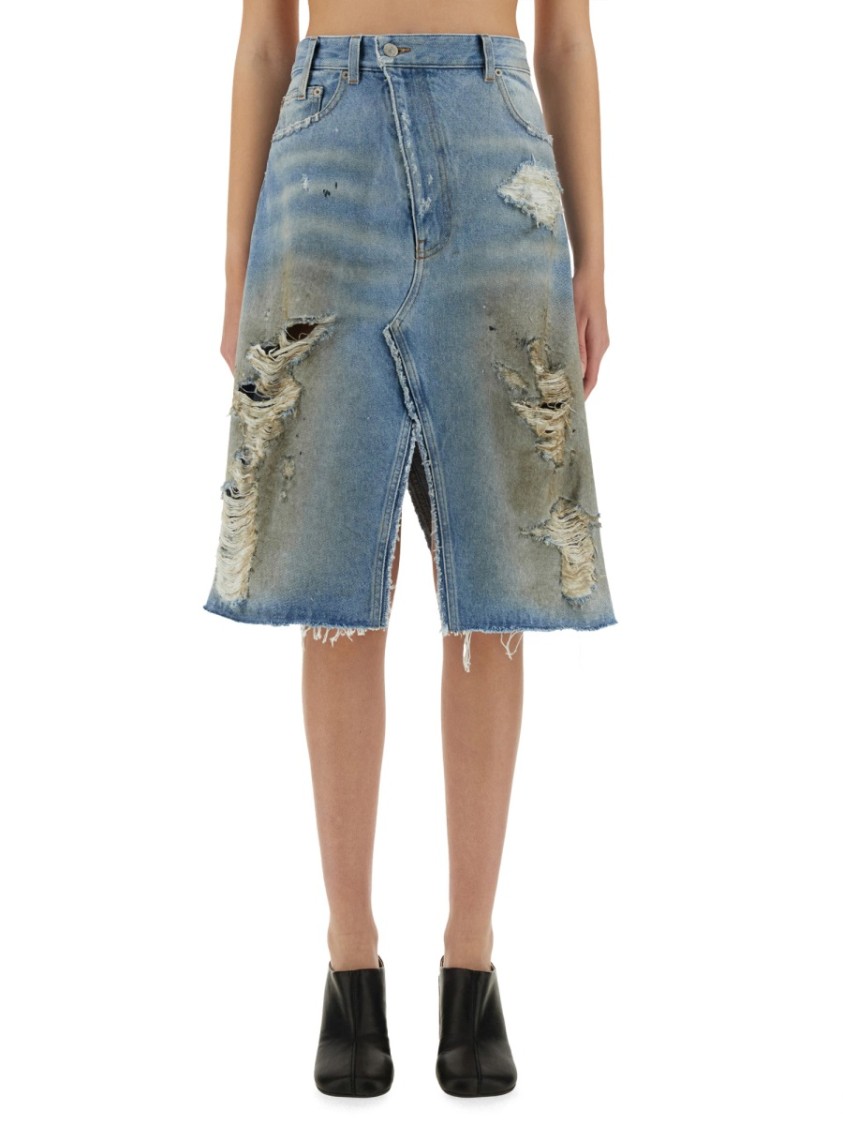 Mm6 Maison Margiela Destroyed Midi Skirt