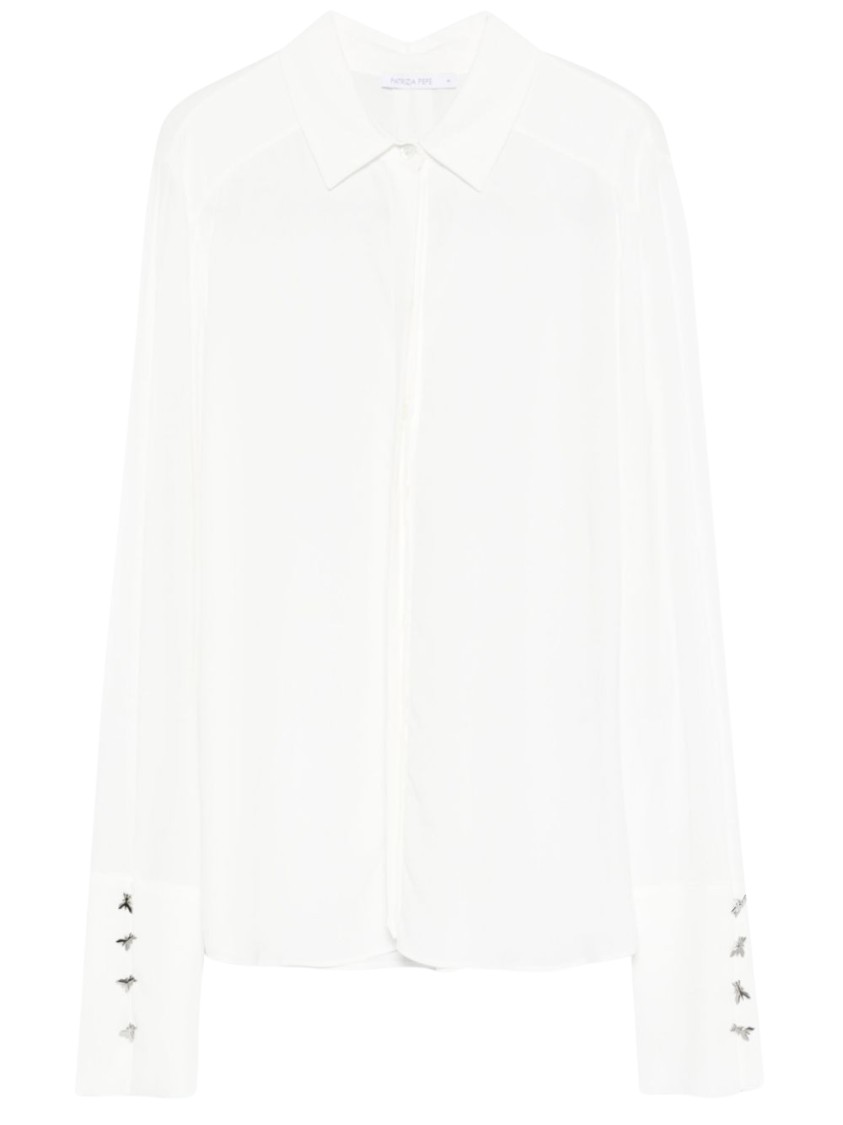 Patrizia Pepe Concealed Button-down Shirt In White