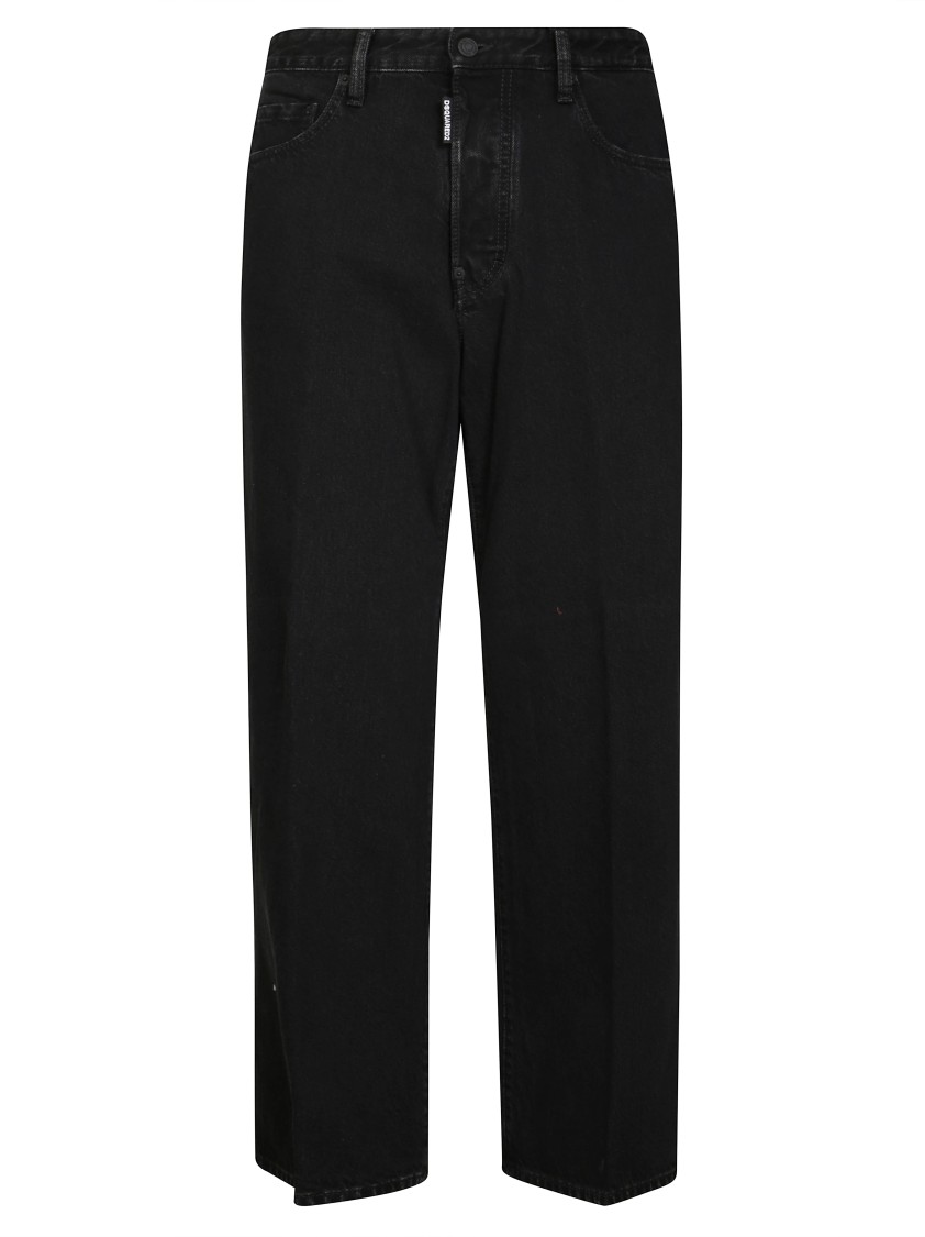 Dsquared2 Straight-leg Black Pants With Five Pockets