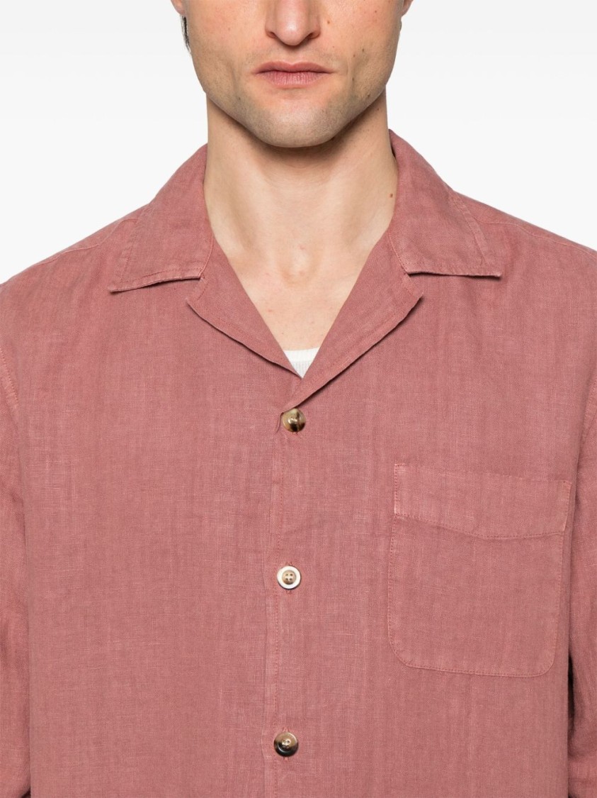 Boglioli Relaxed Fit Dark Pink Overshirt In Neutrals