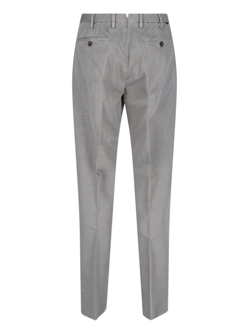 Incotex High-waisted Grey Chino Pants With Straight Leg Design In Grey
