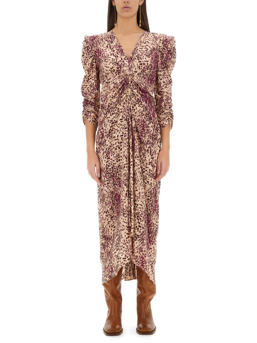 Isabel Marant Midikleid Albini Aus Einem Seidengemisch In Multicolor