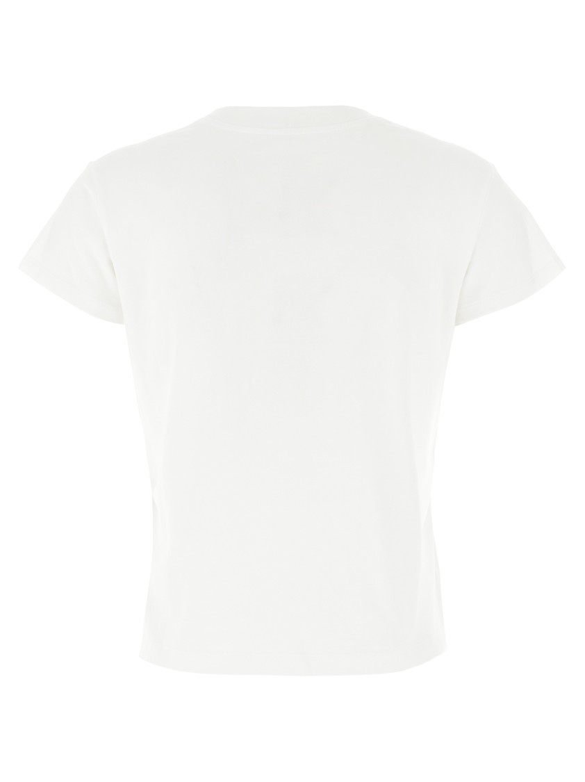 Mm6 Maison Margiela Mm6 By Maison Margiela Crewneck T-shirt With Front Logo Patch Detail In White