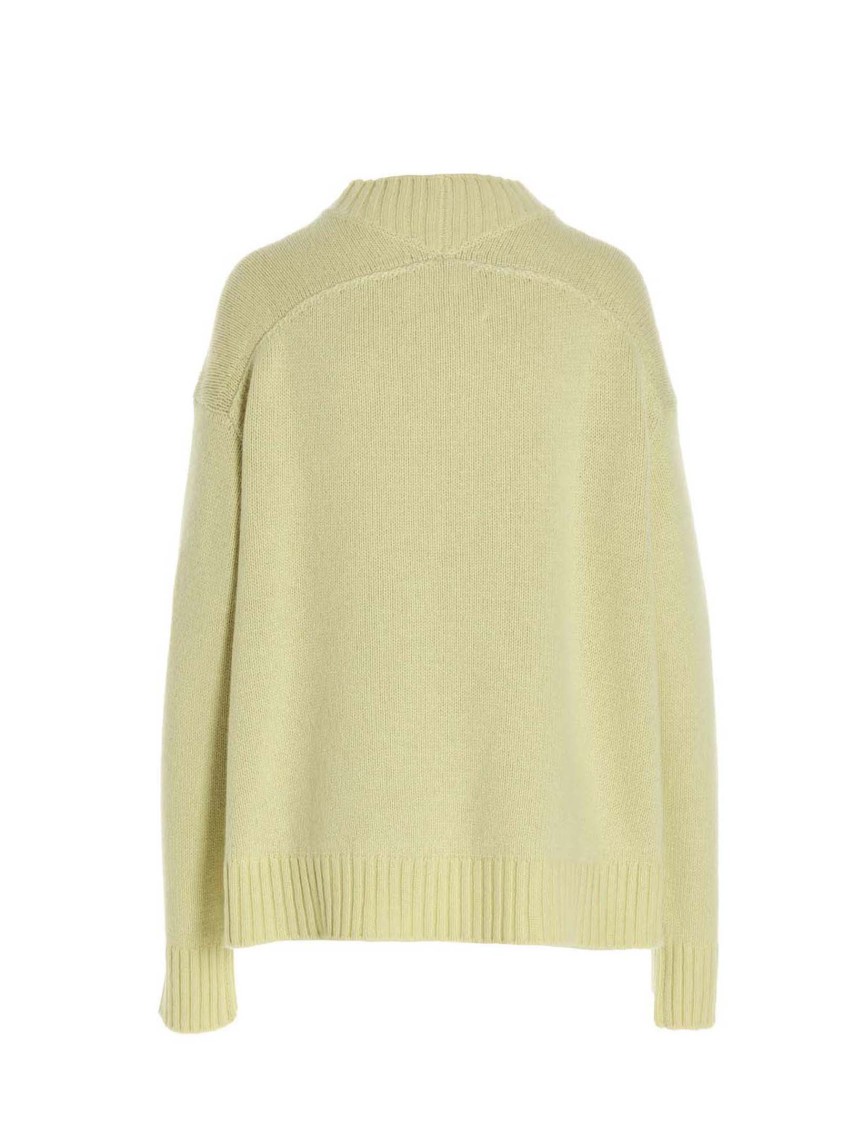 Jil Sander Cachemire Blend Crewneck Sweater With Relaxed Fit In Green