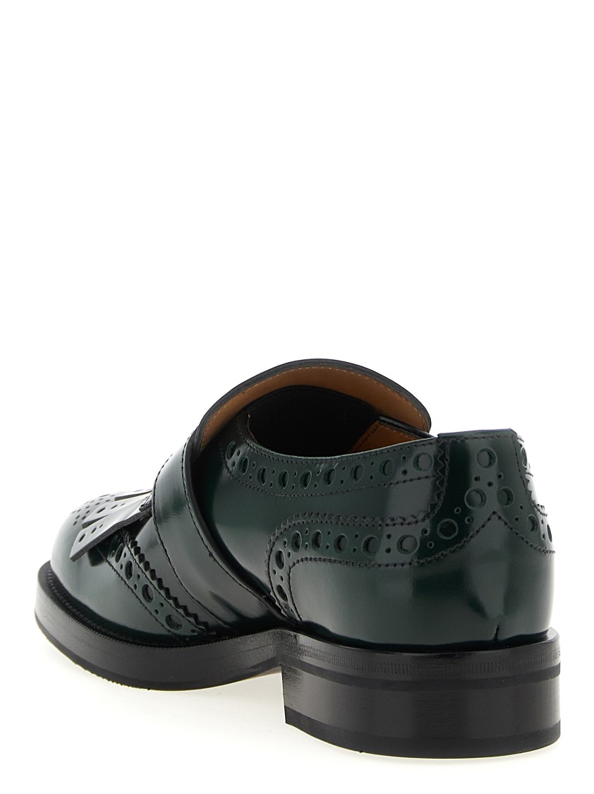Church's Lace Up Shoes With Brogue And Fringe Detail In Green