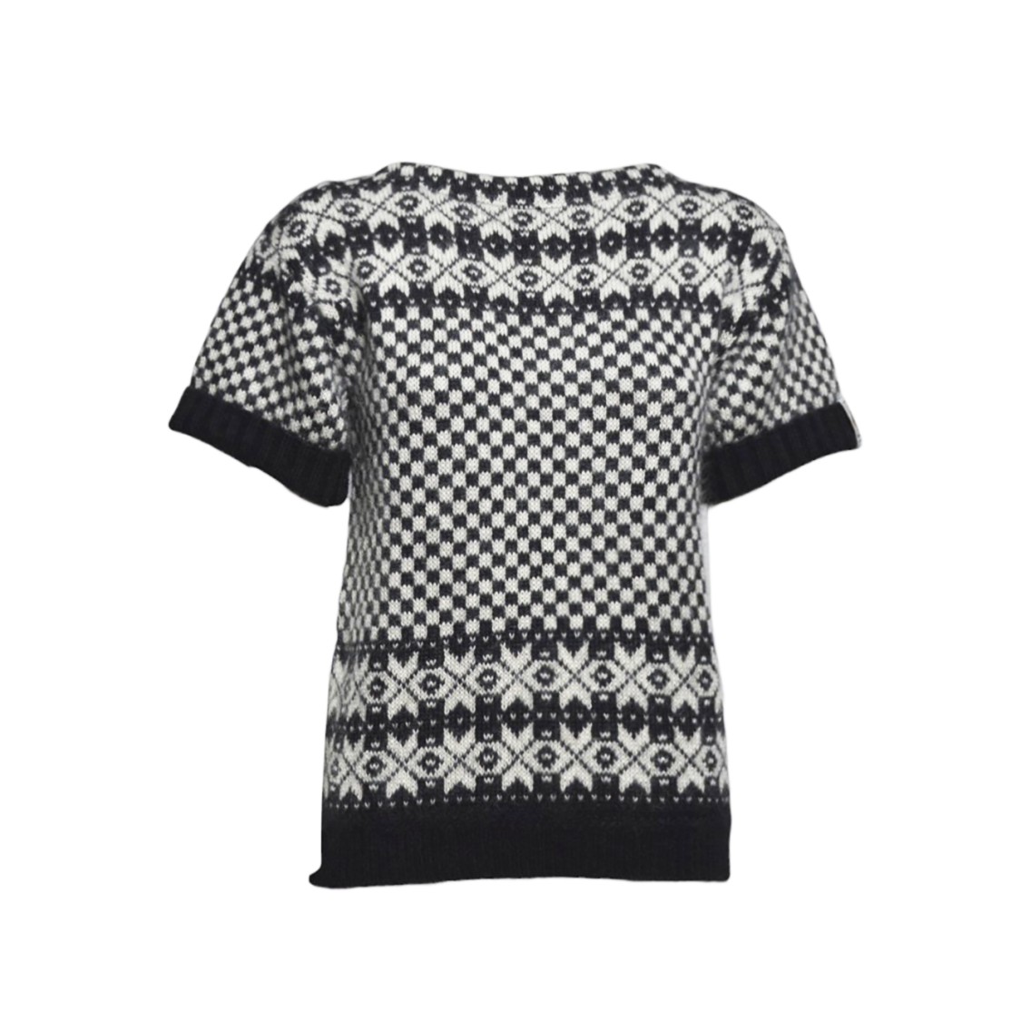 Bally Checked Knit Top In Black