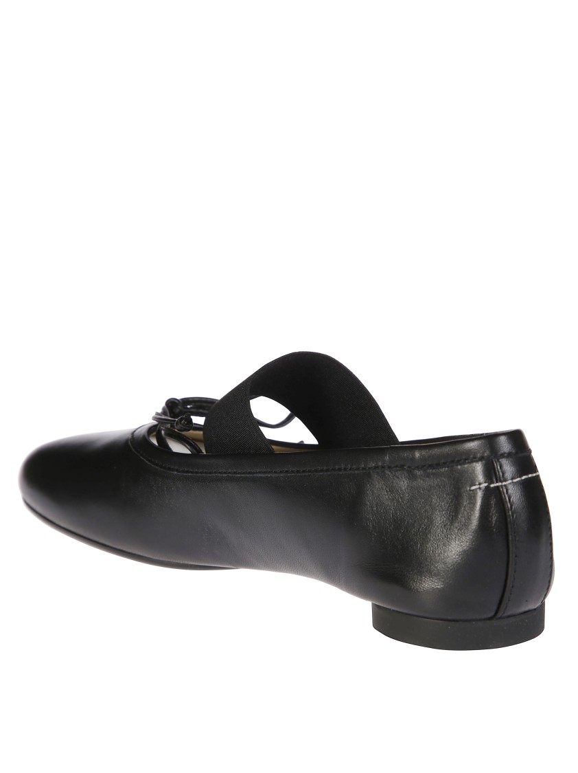 Mm6 Maison Margiela Mm6 By Maison Margiela Black Ballet Flats With Elastic Band In Black