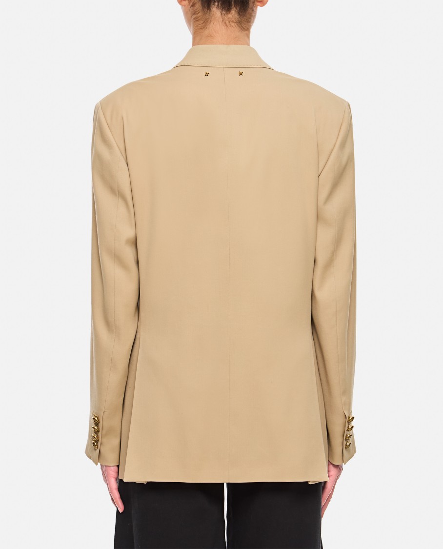 Golden Goose Golden Wool Double Breasted Blazer In Neutrals