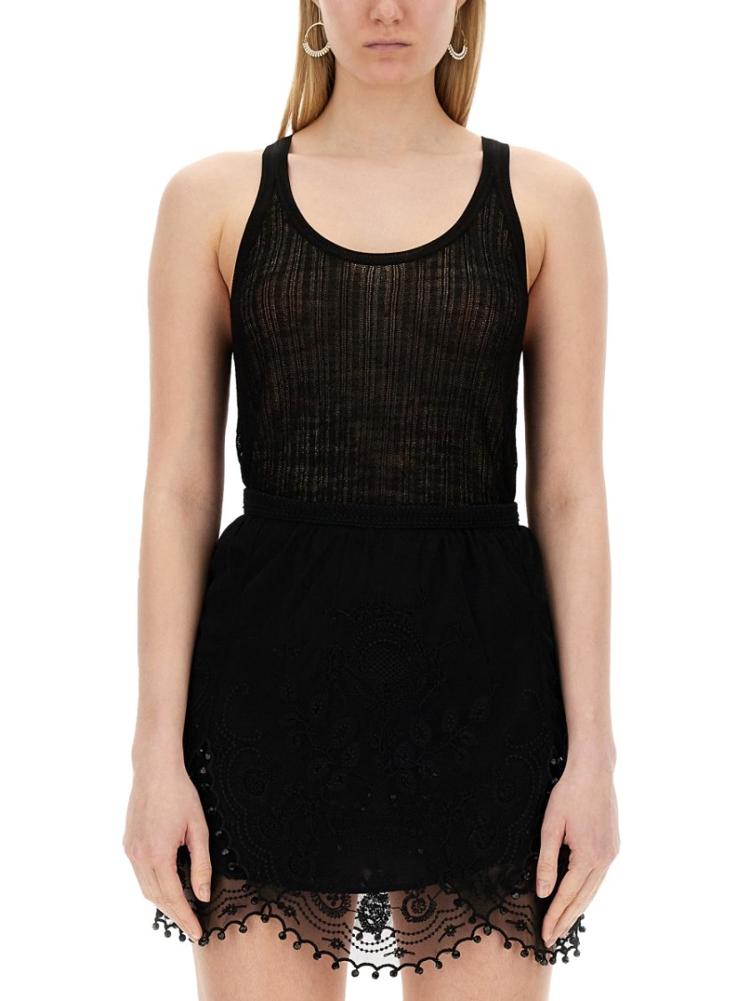 Isabel Marant Dorsia Open-knit Top In Black