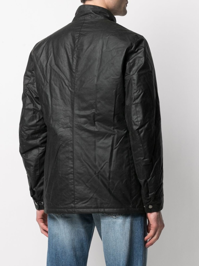 Barbour Duke Waxed Jacket In Black