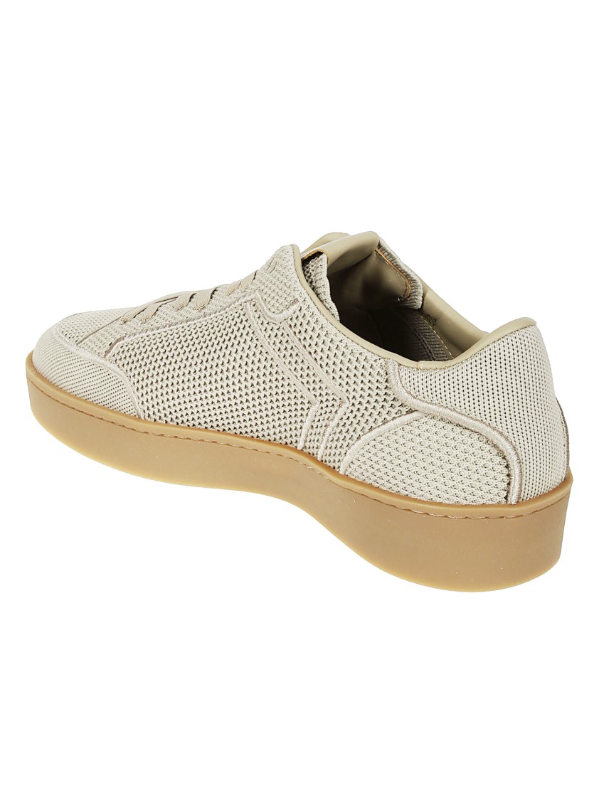 Canali Breathable Mesh Sneakers With Rubber Sole