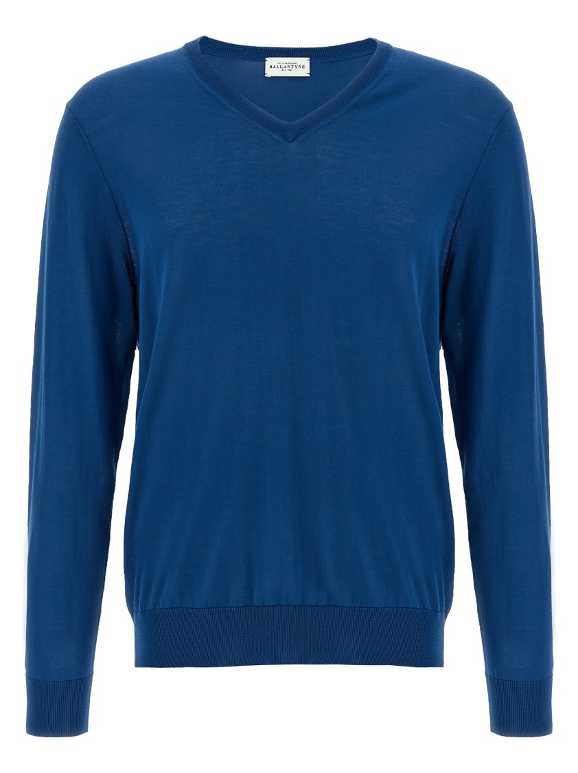 Ballantyne V Neck Sweaters And Cardigans In Blue