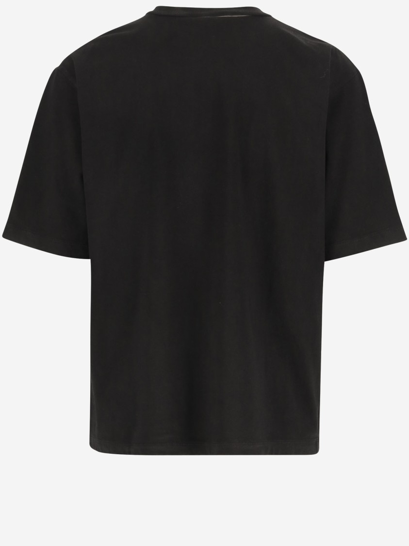 Dsquared2 Loose Fit Black T-shirt With Spray-dyed Finish And Bold Print In Black