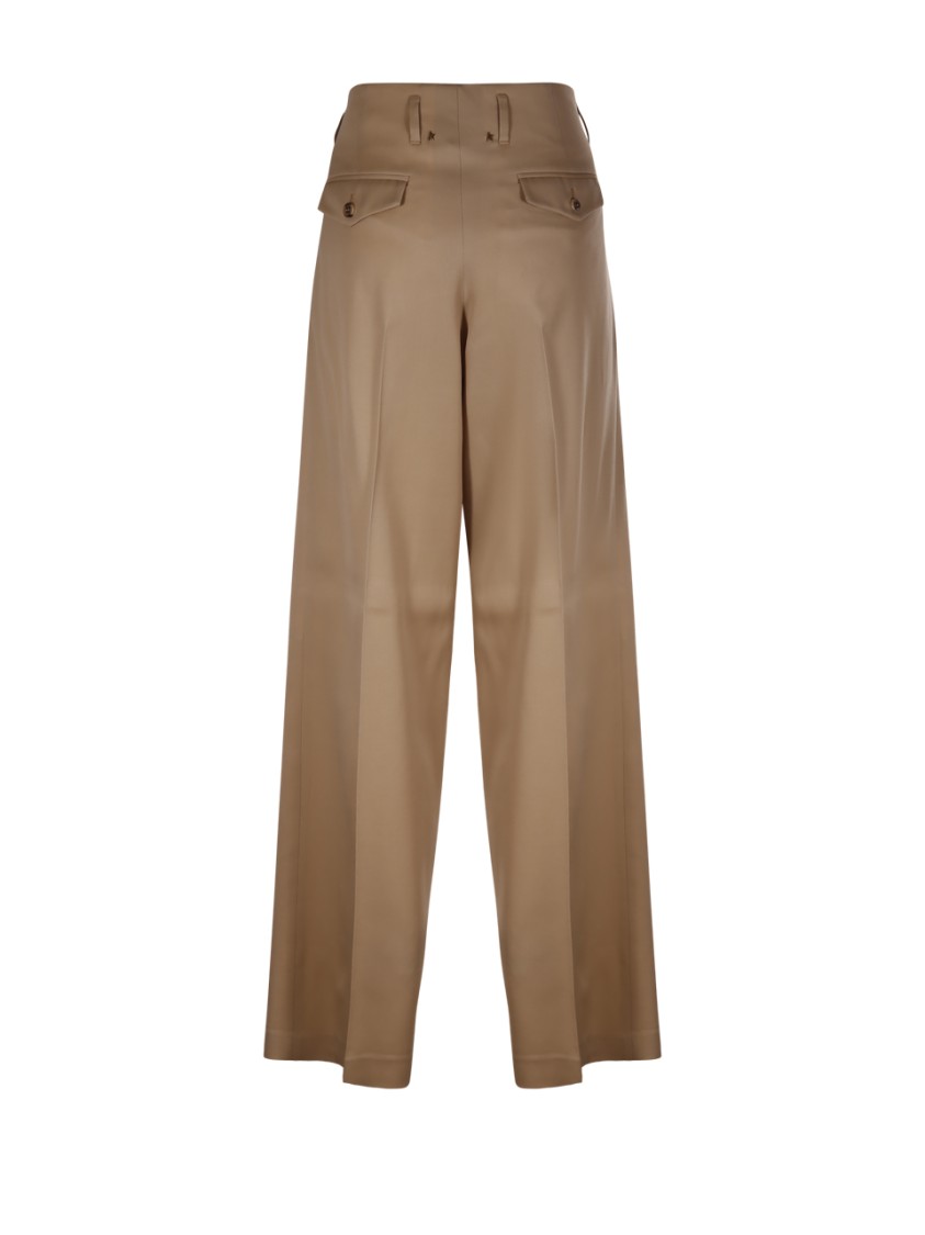 Shop Golden Goose Pant Wide Leg In Brown