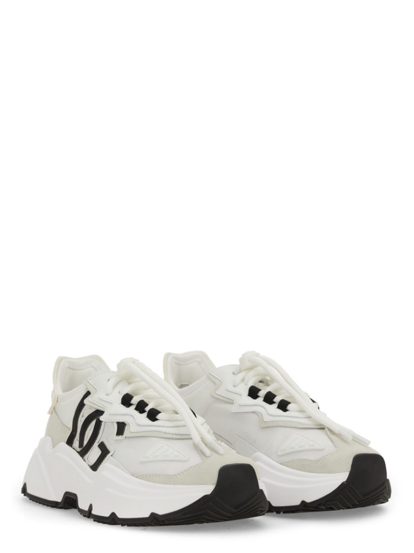 Dolce & Gabbana Woman Multicolor Fabric And Leather Daymaster Sneakers