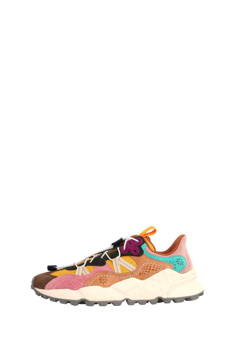 Flower Mountain Dynamic Technical Fabric Sneakers With Multicolored Accents