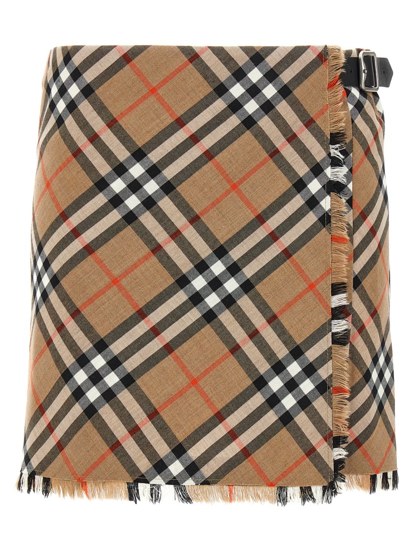 Burberry Mini Kilt Skirt With  Check