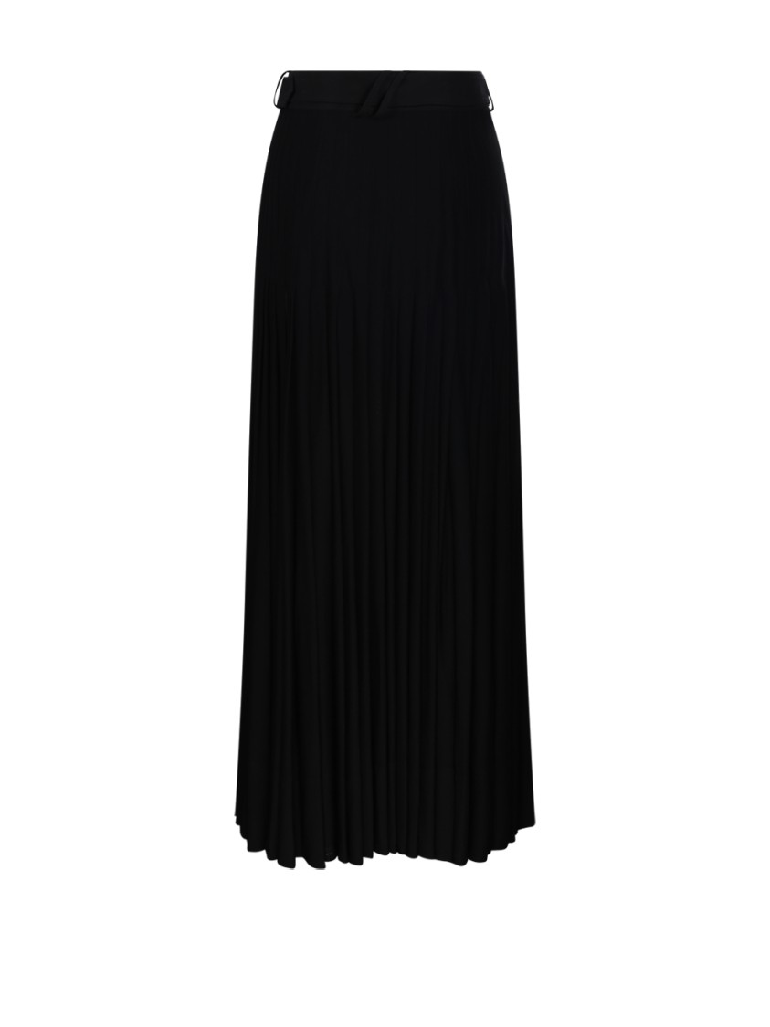 Burberry Bar Pleated Maxi Skirt With Belt In Black