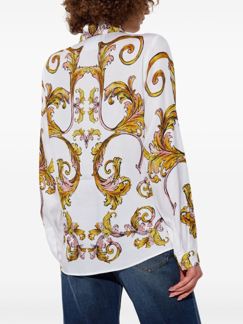 Shop Versace Jeans Couture Long-sleeved Shirt With Concealed Button Fastening