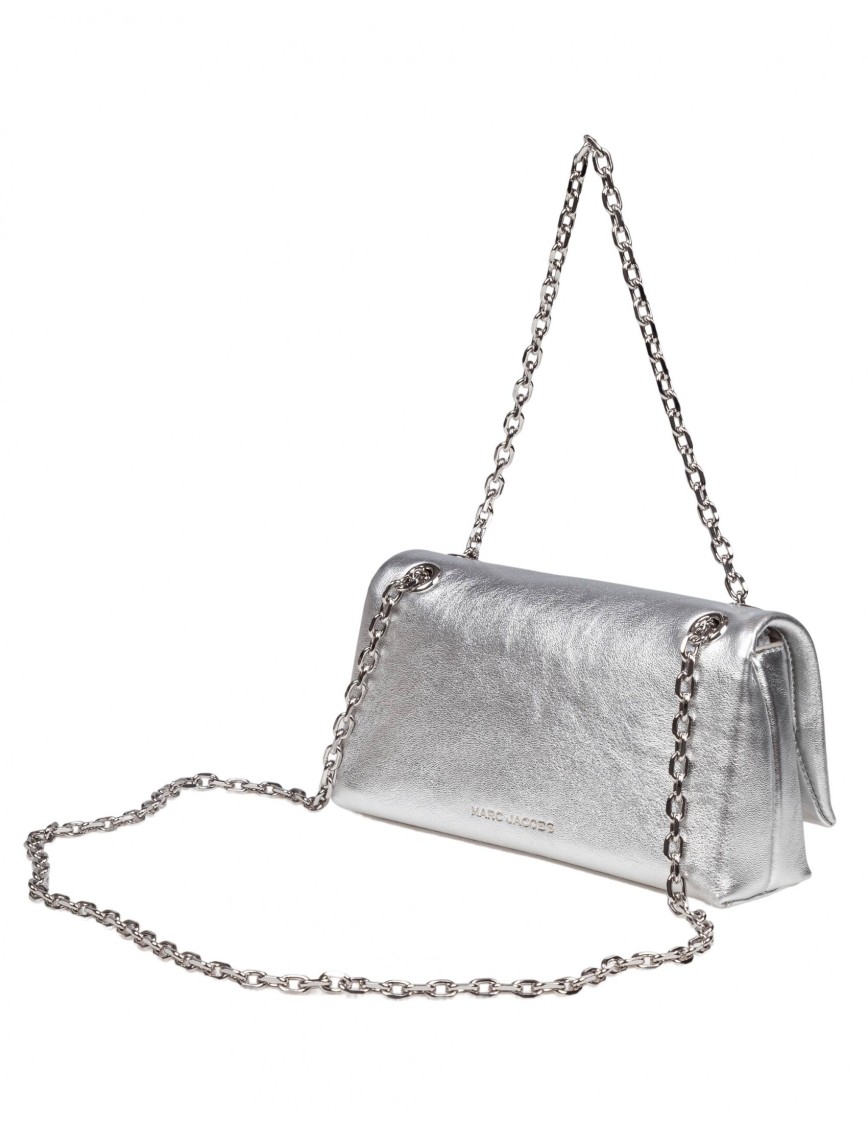 Marc Jacobs Shoulder Bag In Laminated Leather In Silver