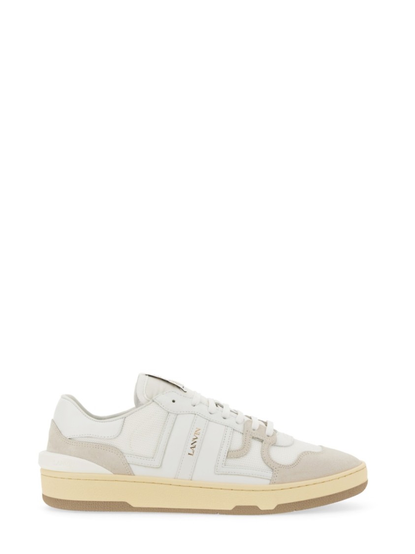 Lanvin Mesh And Leather Clay Sneakers With In White