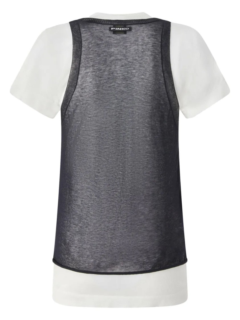 Pinko T-shirt Avec Débardeur Assorti In Black