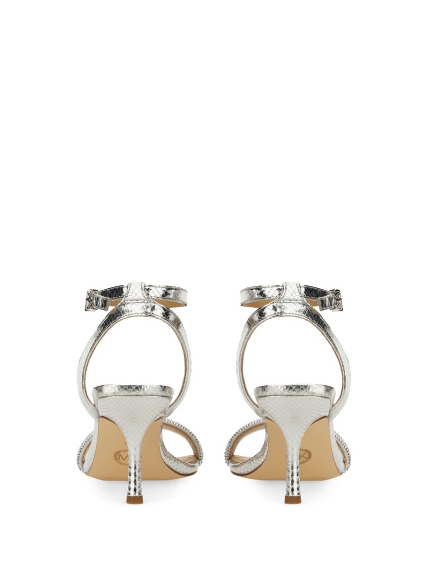 Shop Michael Michael Kors "carrie" Sandals In Silver