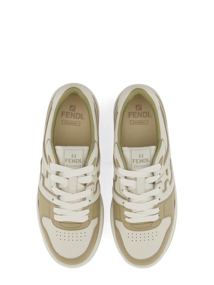 Fendi Leather Sneakers With Ff Lateral Logo