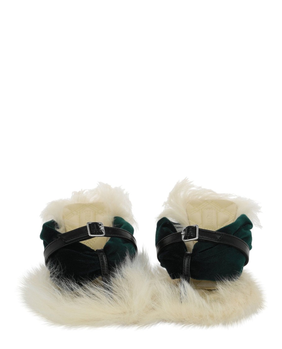 Burberry Shearling Step Post Heel In Green