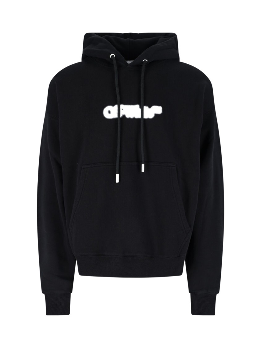 Off-white Off White Black Drawstring Hooded Sweatshirt