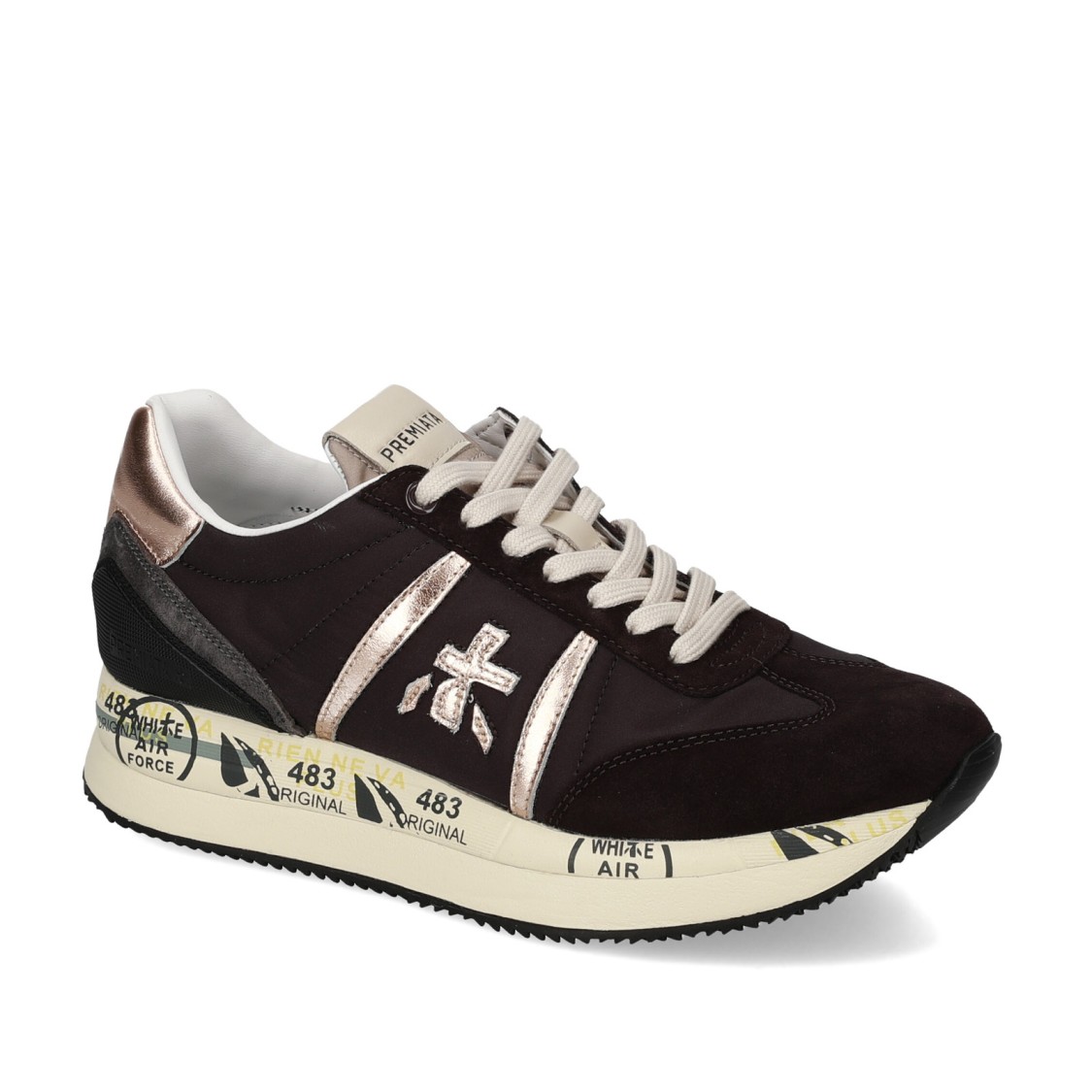 PREMIATA PREMIATA CONNY SNEAKERS IN EBONY SUEDE AND NYLON