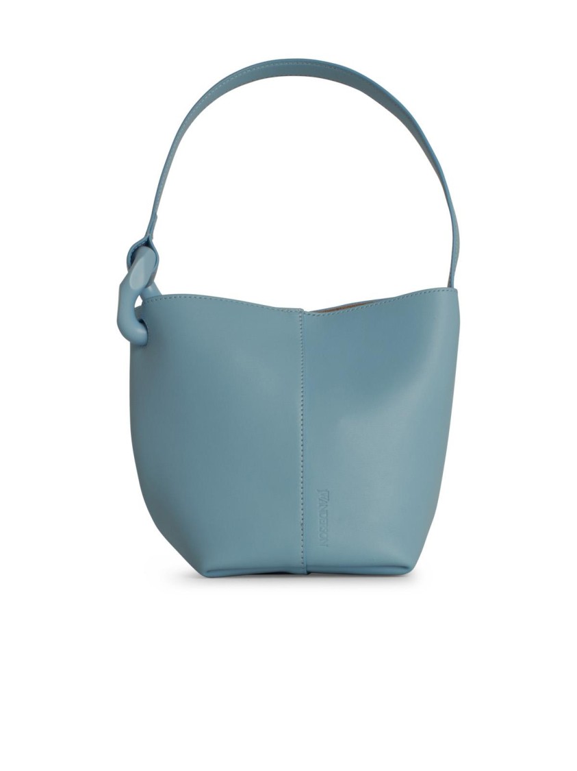 J.W. Anderson Corner' Bucket Bag In Light Blue Leather
