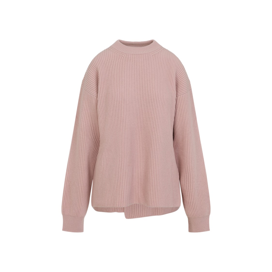 Jil Sander Long Sleeves Knitwear Asymmetric Hem In Pink