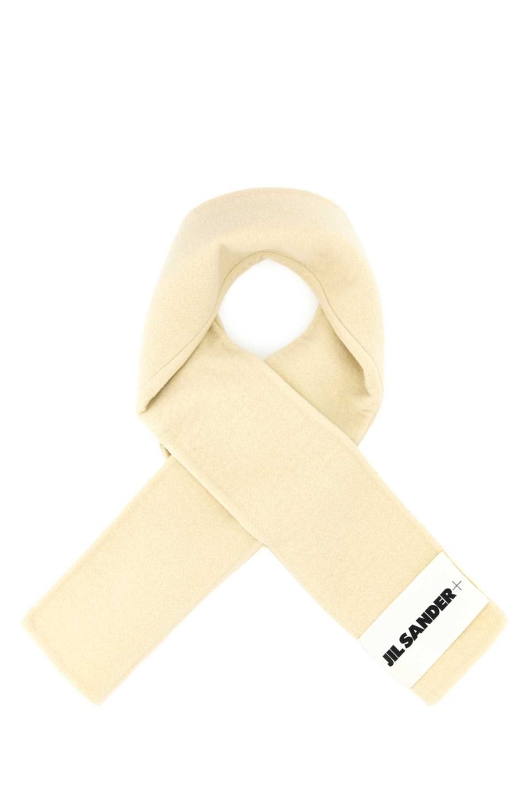 Jil Sander Cream Wool Scarf In Neutral