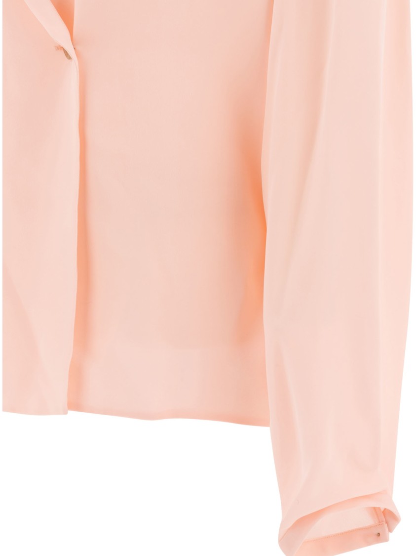 Khaite Silk Shirt With Wide Collar In Pink