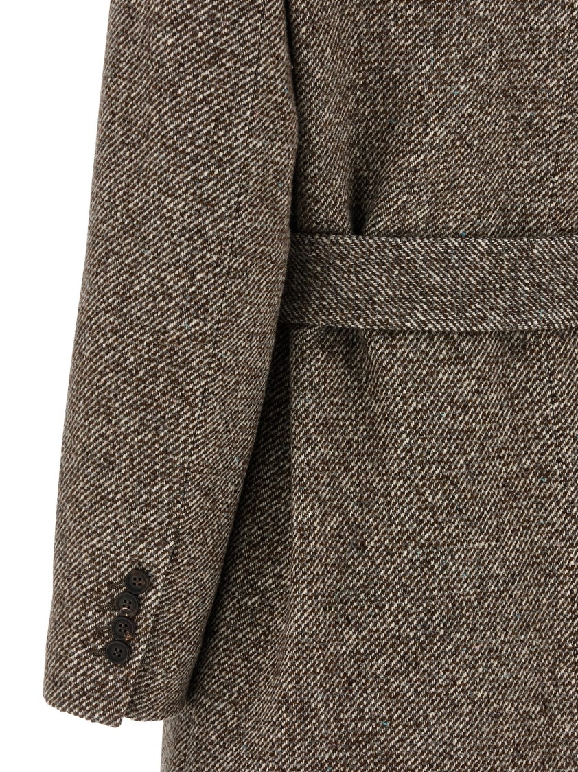 Brunello Cucinelli Single-breasted Coat Coats And Trench Coats Brown In Gray