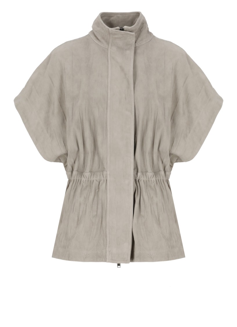 Shop Fabiana Filippi Grey Suede Leather Vest