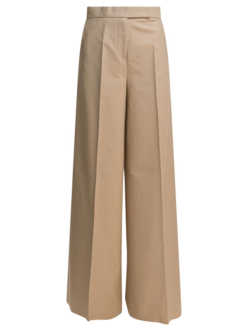 Max Mara Wide-leg High-rise Pants In Neutral
