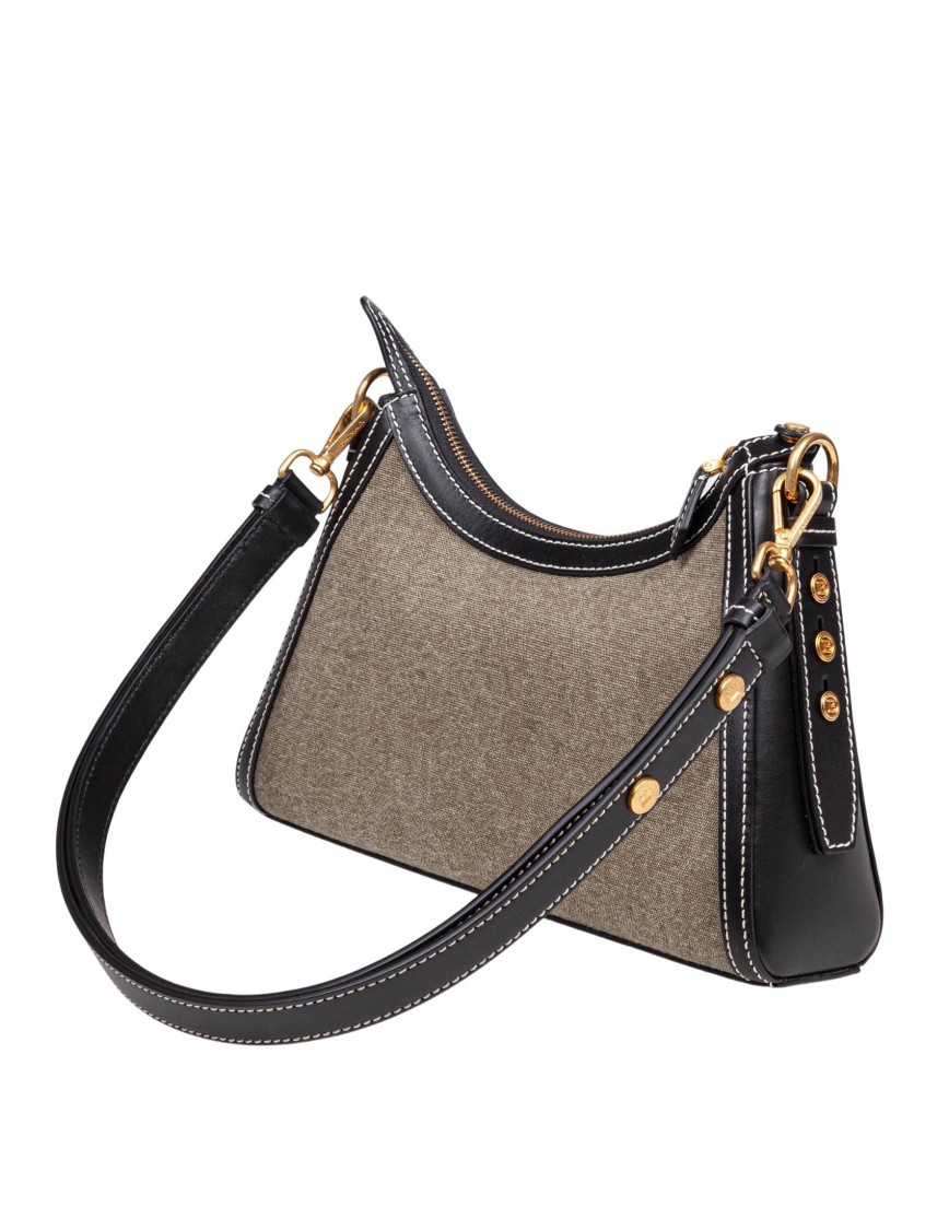 Balmain B-buzz Hobo Bag In Khaki In Brown
