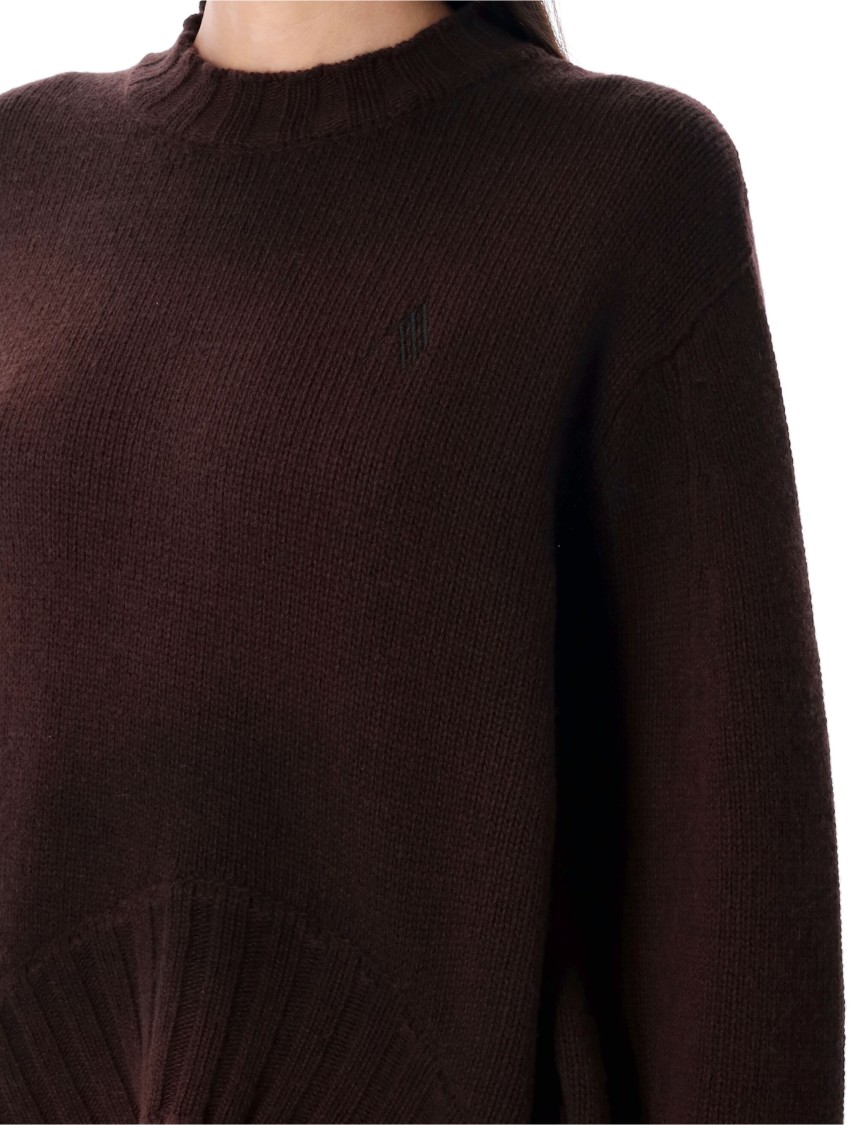 Attico Brown Wool And Cashmere Sweater In Black