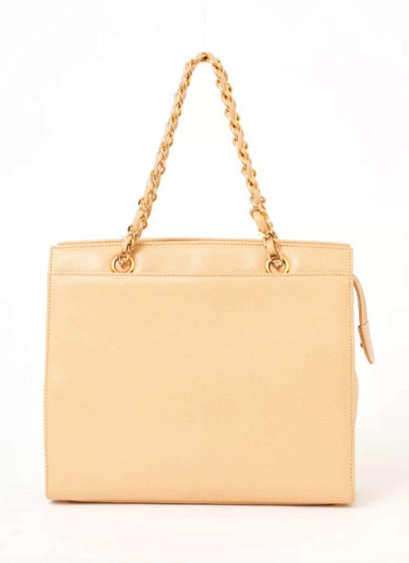 Pre-owned Chanel Camel Caviar Leather Bag In Neutrals