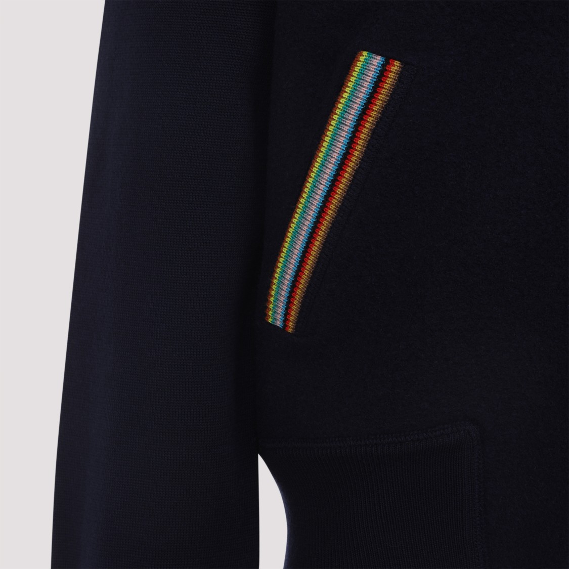 Paul Smith Zip-up Jacket With Colorful Striped Accents In Black