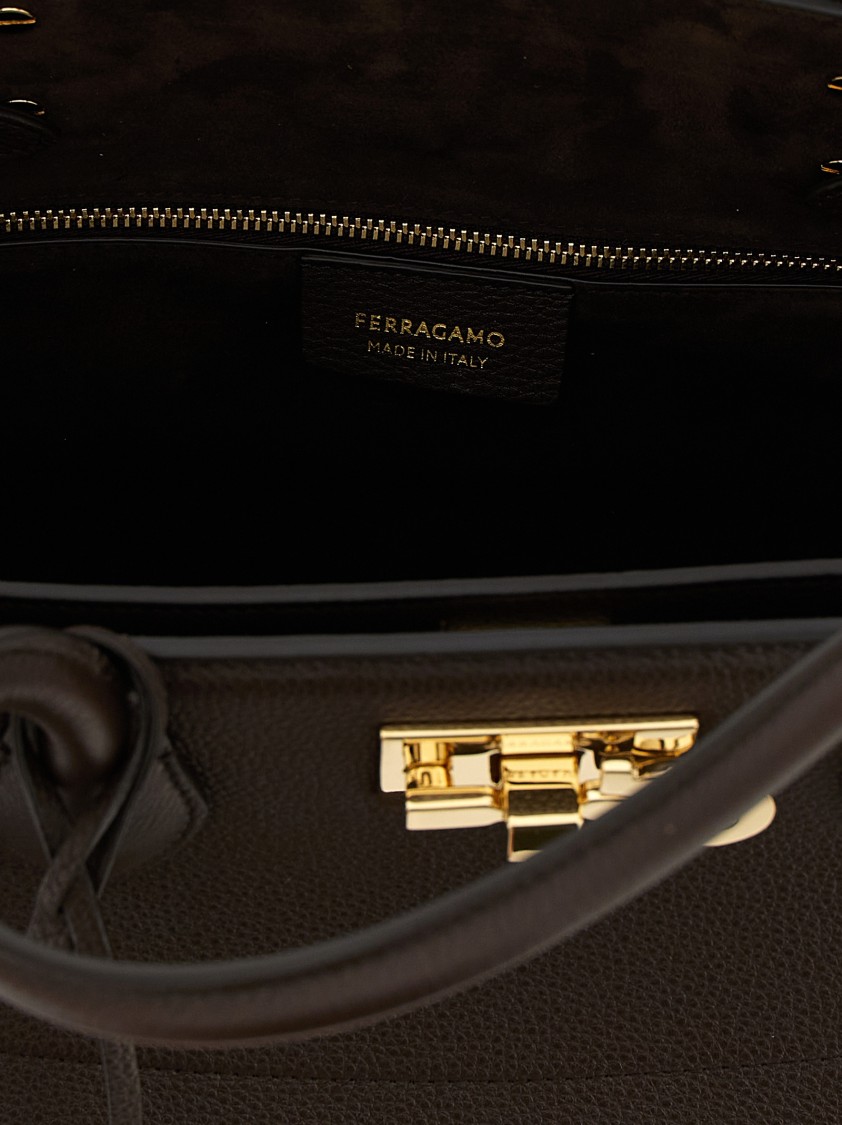 Ferragamo 'new Studio Soft (l)' Handbag In Black
