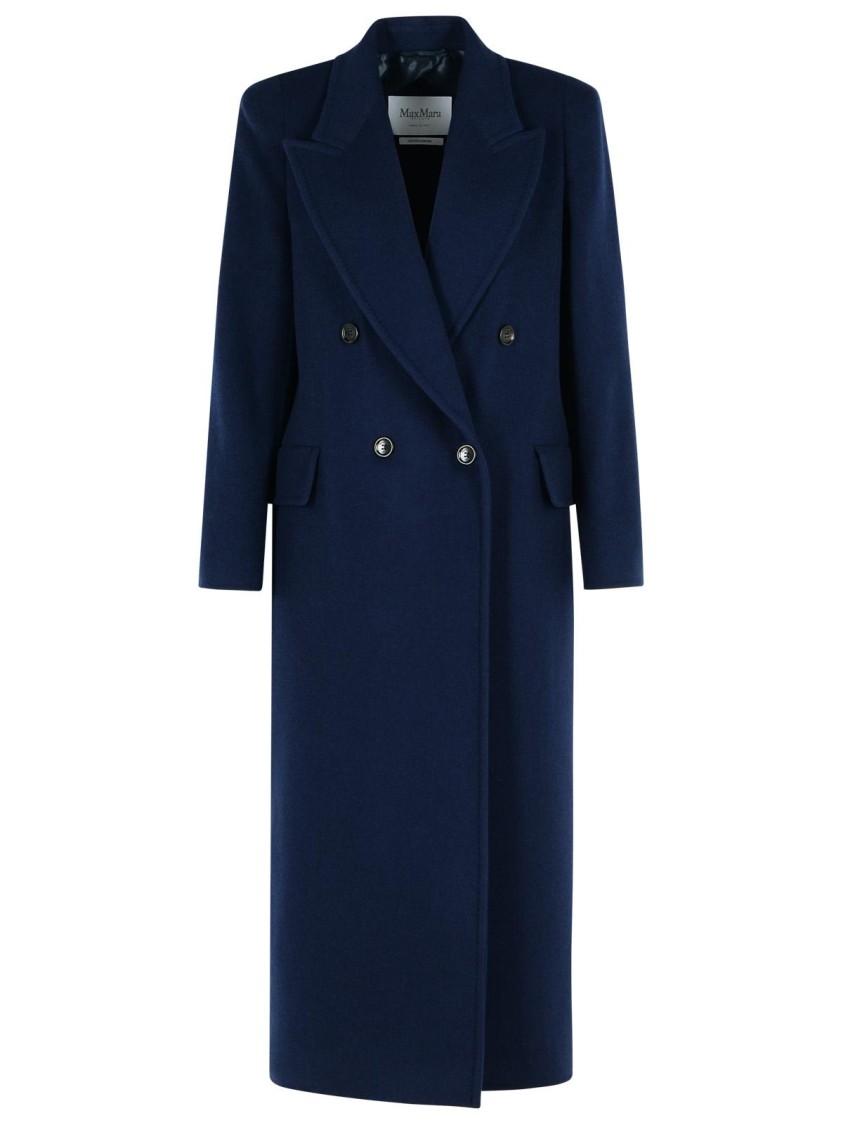 Max Mara 'albania' Virgin Wool Blend Coat In Blue