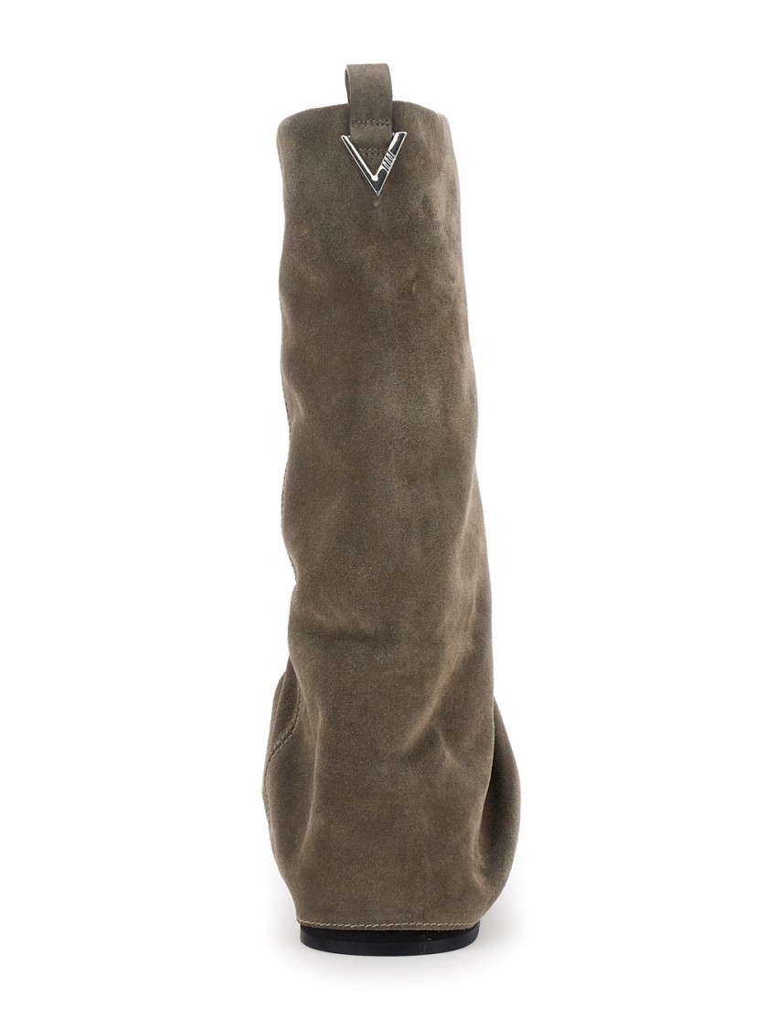 Shop Attico The Robin' Combat Boot With Slouchy Silhouette And Sole In Brown
