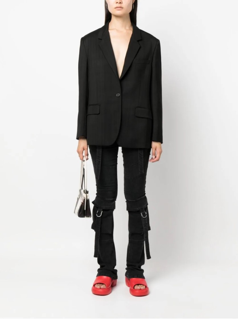 Msgm Elegant Tailored Jacket With Luxurious Viscose-wool Blend And Classic Silhouette In Black