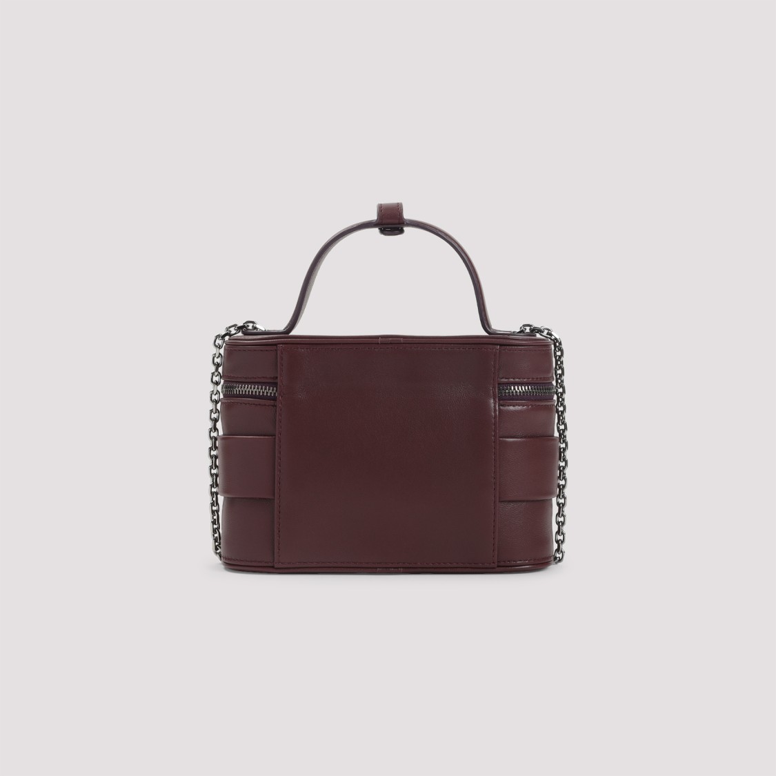 ショルダーバッグ・ポシェット ROGER VIVIER LEATHER VANITY BAG BORDEAUX Vanity embellished leather tote bag in burgundy - Roger
