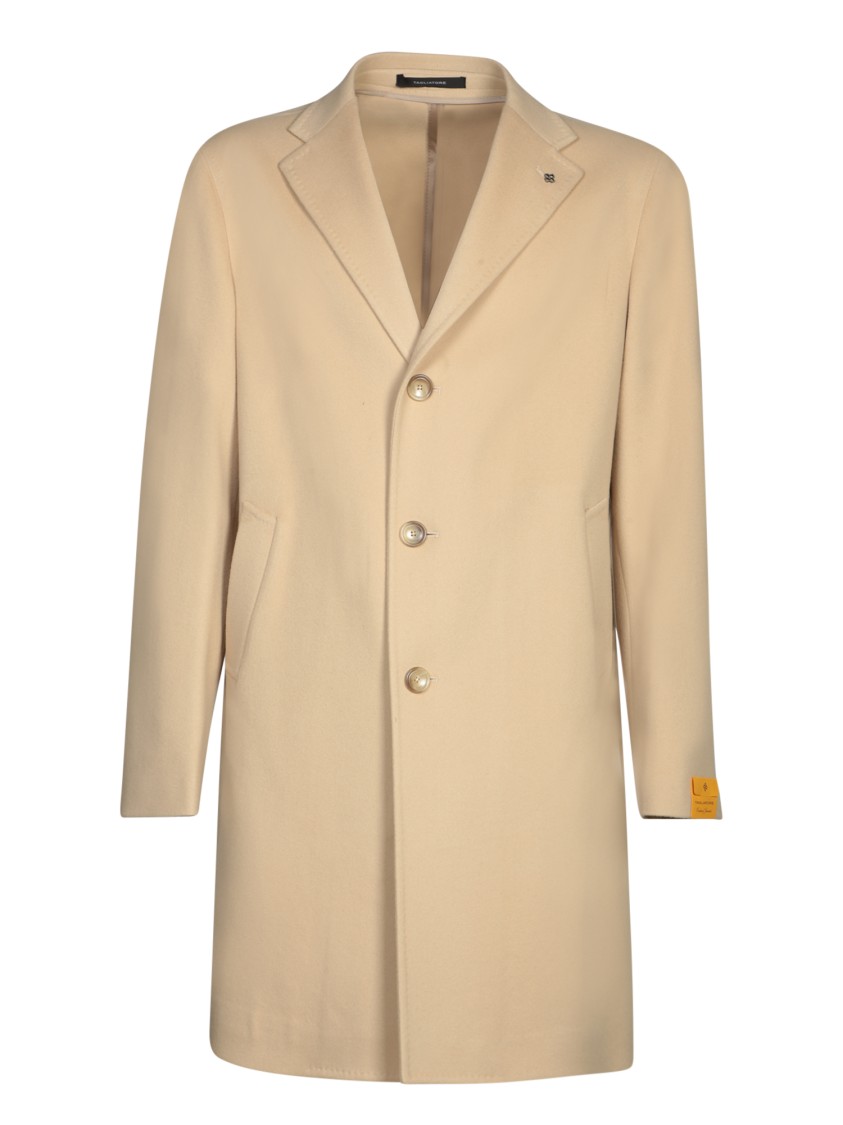 Shop Tagliatore Beige Wool Blend Coat In Neutrals