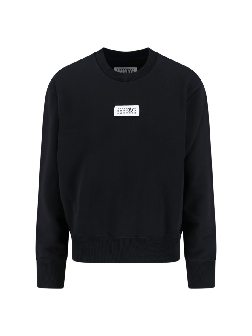 Mm6 Maison Margiela Numeric Crew Neck Sweatshirt In Black